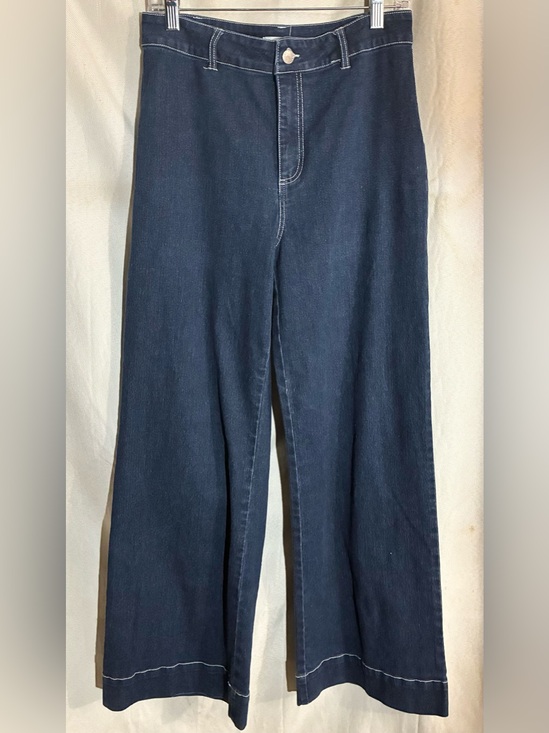Avec Les Filles Denim - Avec Les Filles High Rise Jeans Sz 29 Dark Wash 30x30 wide Leg Trendy Stretch